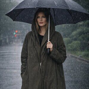 Unique Brown Rain Jacket from Italy (E4)